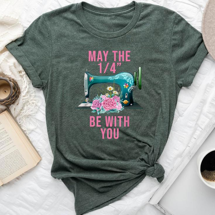 May The 14 Be With You Flower Sewing Machine Quilting Bella Canvas T-shirt