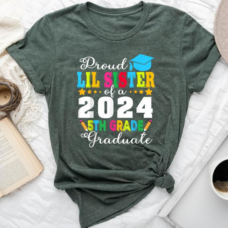 Proud Lil Sister Of A Class Of 2024 5Th Grade Graduate Bella Canvas T-shirt