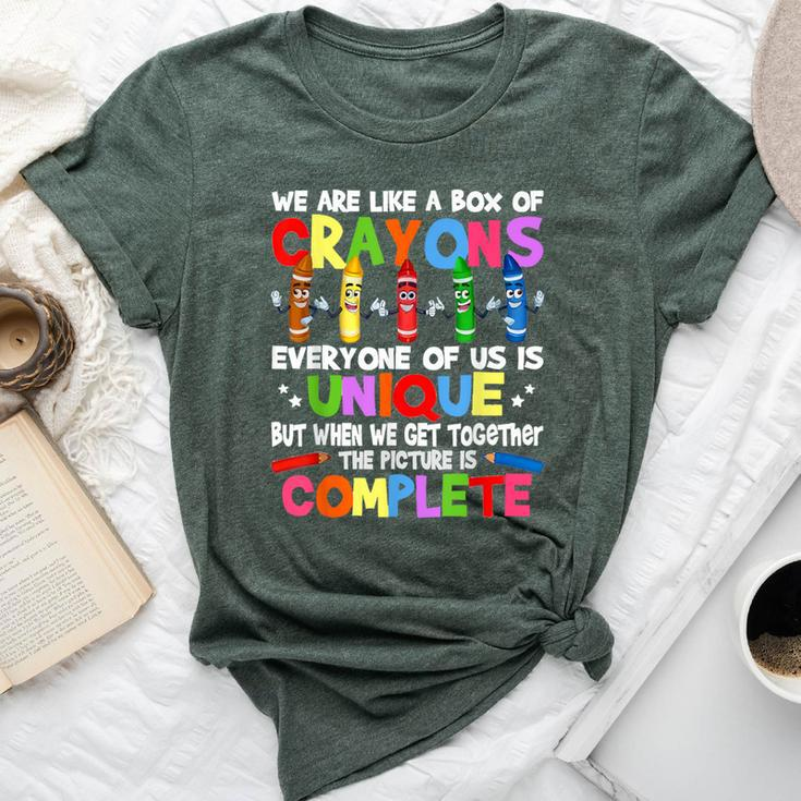 Teacher We Are Like A Box Of Crayons Humor Bella Canvas T-shirt