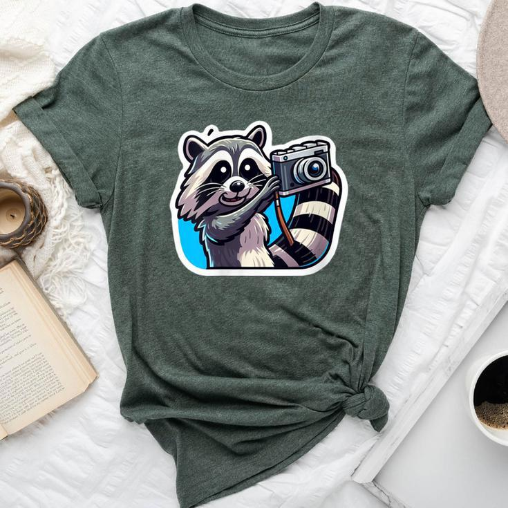 Vintage Camera Christmas Rocket Raccoon Meme Selfie Bella Canvas T-shirt
