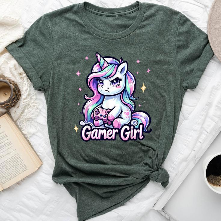 Gamer Girl Unicorn Cute Gamer Unicorn Girls Women Bella Canvas T-shirt