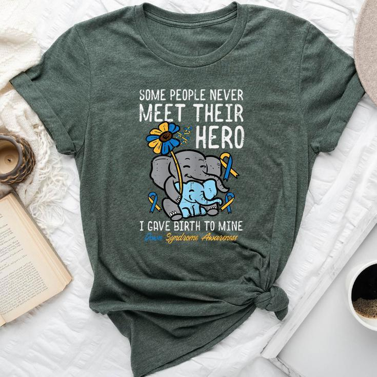 Gave Birth To My Hero Down Syndrome Awareness Mom Mama Women Bella Canvas T-shirt