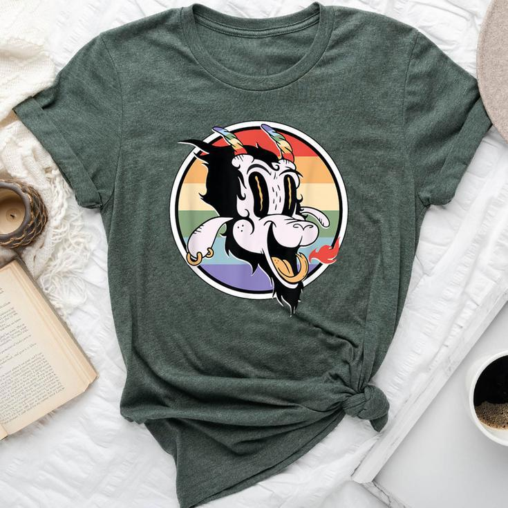 Gay Satan Rainbow Baphomet Horn Devil Goat Lgbtq Queer Pride Bella Canvas T-shirt