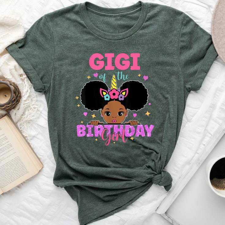 Gigi Of The Birthday Girl Melanin Afro Unicorn Princess Bella Canvas T-shirt