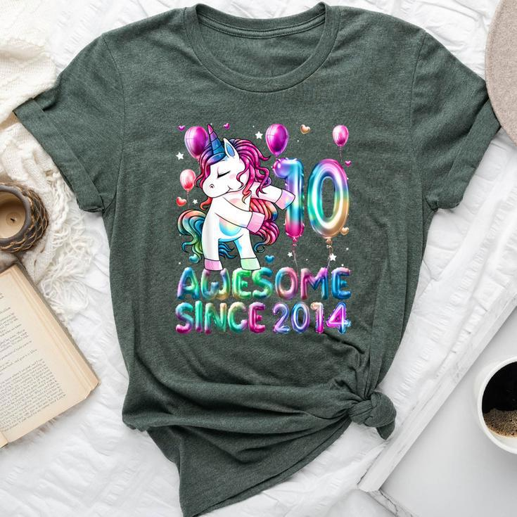 Girls Double Digits 10 Year Old 10Th Birthday Girl Unicorn Bella Canvas T-shirt