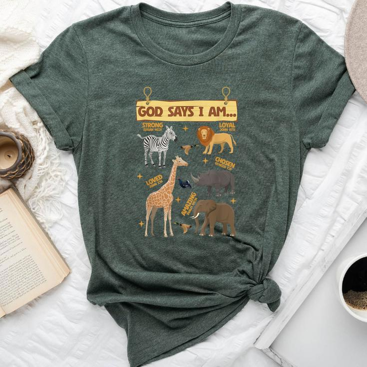 God Says I Am Wildlife Sanctuary Lover Boy Girl Christian Bella Canvas T-shirt