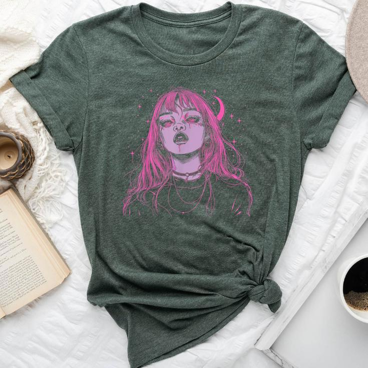 Goth Grunge Demon Anime Girl Waifu Horror Alt Pink Aesthetic Bella Canvas T-shirt