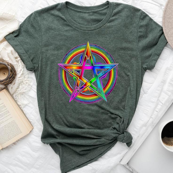 Goth Lgbtq Gay Pride Satanic Rainbow Pentagram Bella Canvas T-shirt