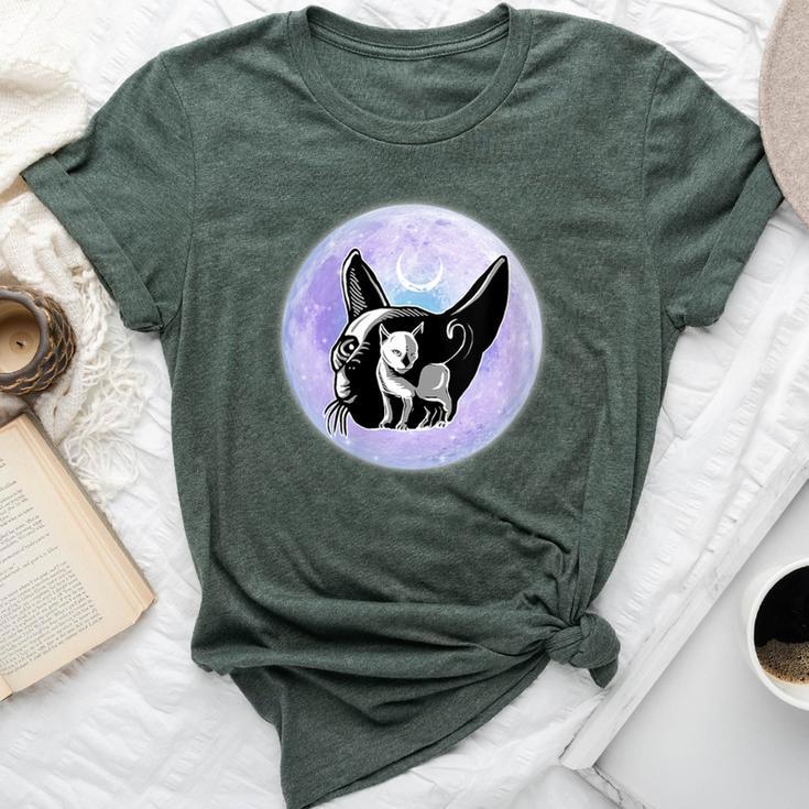 Gothic Cats Full Moon Aesthetic Vaporwave Bella Canvas T-shirt