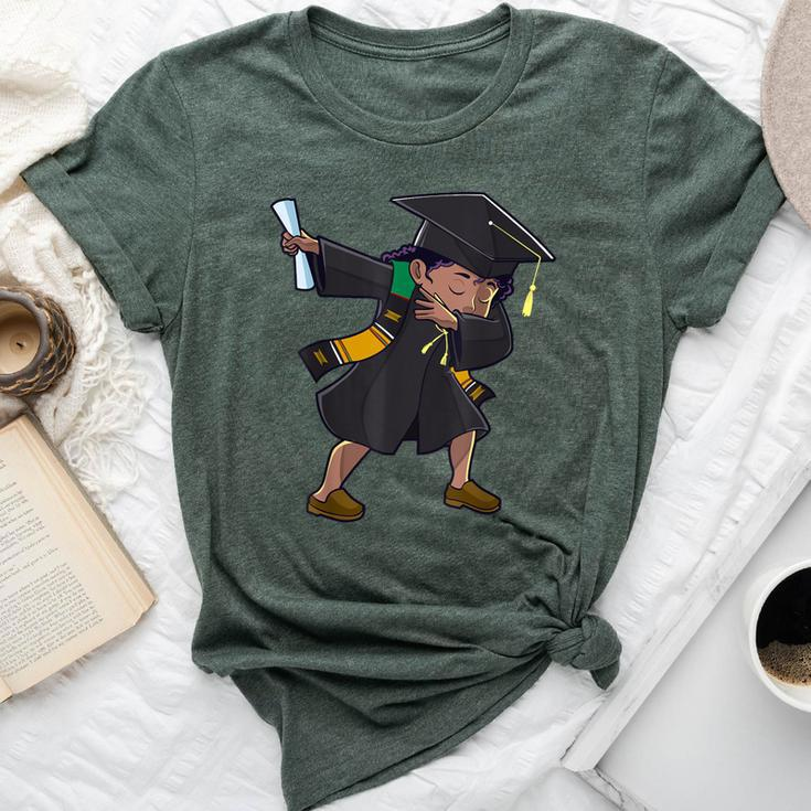 Graduation Class Of 2024 Dabbing Girl Black Graduate Dab Kid Bella Canvas T-shirt