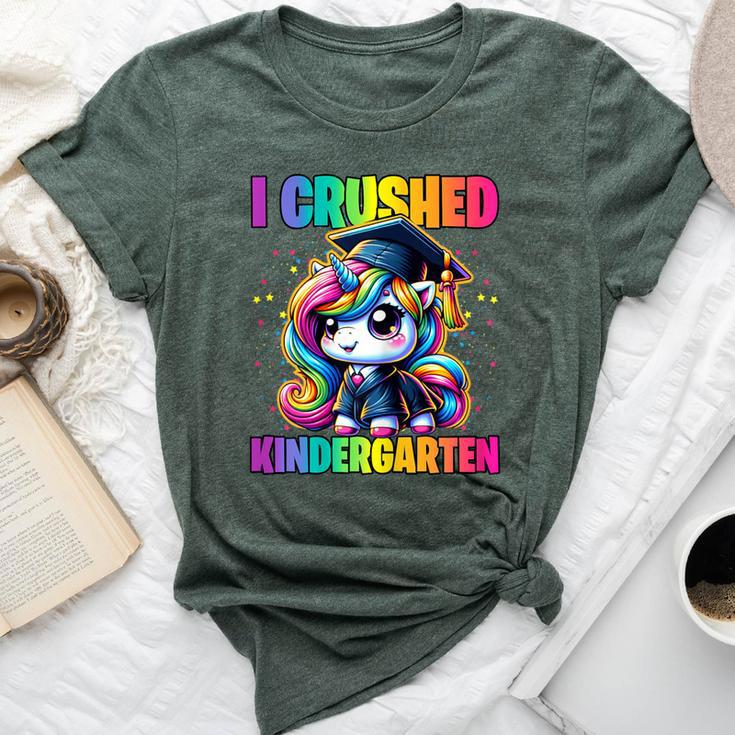Graduation I Crushed Kindergarten Unicorn Girls Grad Magical Bella Canvas T-shirt