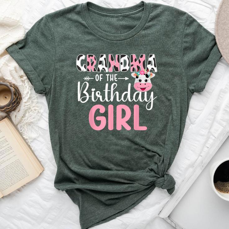 Grandma Of The Birthday Girl Farm Cow Grandma Birthday Girl Bella Canvas T-shirt