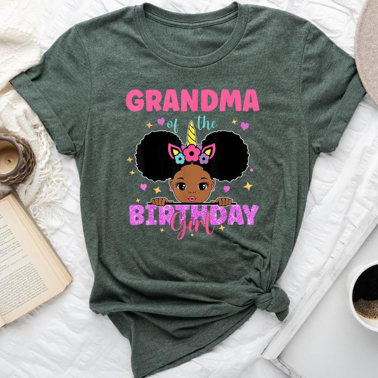 Grandma Of The Birthday Girl Melanin Afro Unicorn Princess Bella Canvas T-shirt