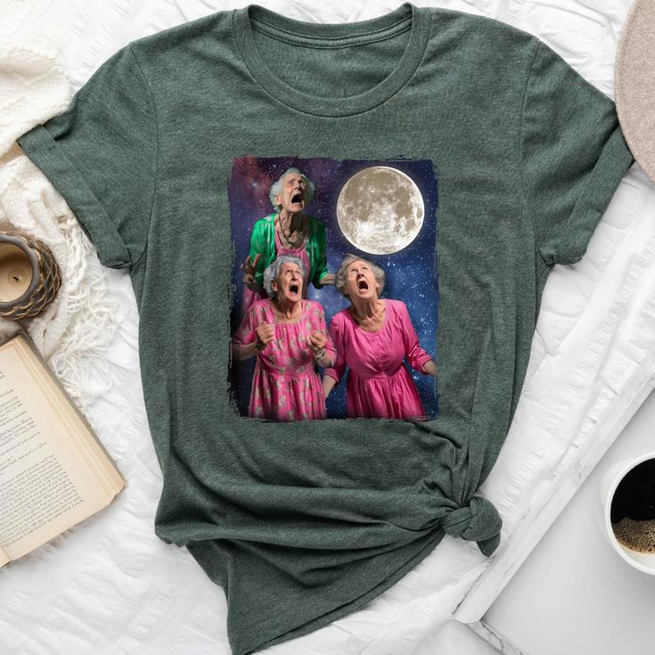 Grandma Howling At Moon Three Granny Moon Bella Canvas T-shirt