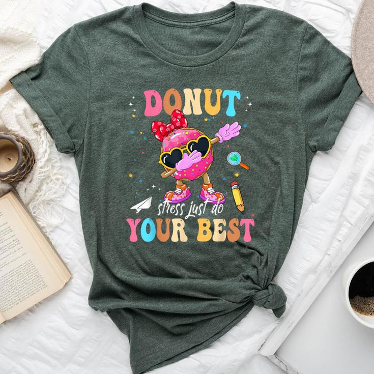 Groovy Donut Stress Just Do Your Best Testing Day Teachers Bella Canvas T-shirt