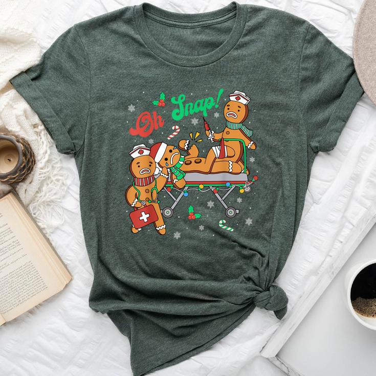 Groovy Oh Snap Gingerbreads Nurse Christmas Nurse Crew Pjs Bella Canvas T-shirt