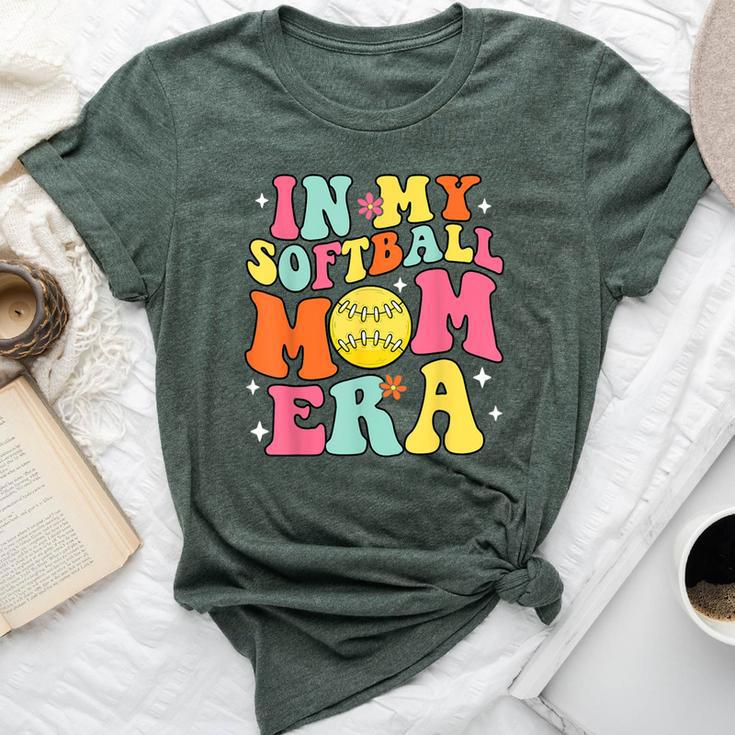 Groovy In My Softball Mom Era Mom Life Game Day Vibes Mama Bella Canvas T-shirt