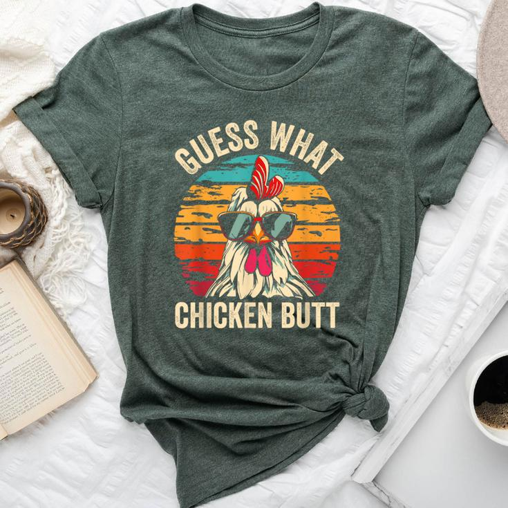 Guess What Chicken Butt Retro Vintage Chicken Meme Bella Canvas T-shirt