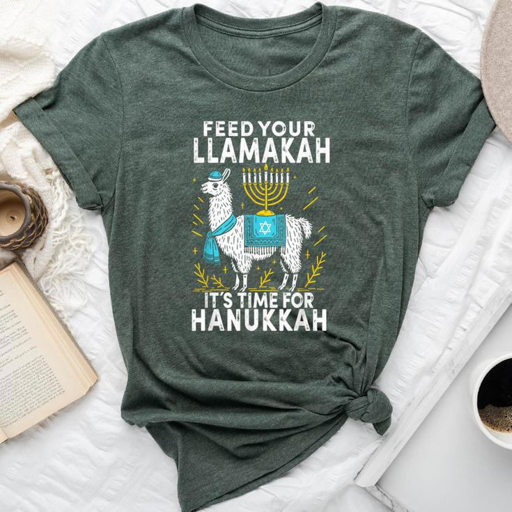 Hanukkah Pajamas Llamakah Llama Chanukah Pjs Bella Canvas T-shirt