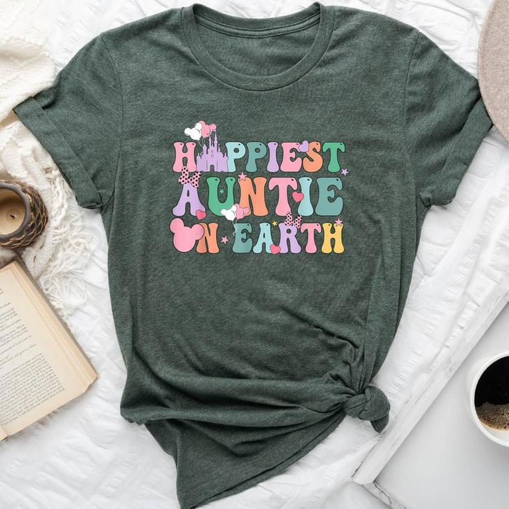 In My Happiest Auntie On Earth Era Groovy Aunt Mother's Day Bella Canvas T-shirt