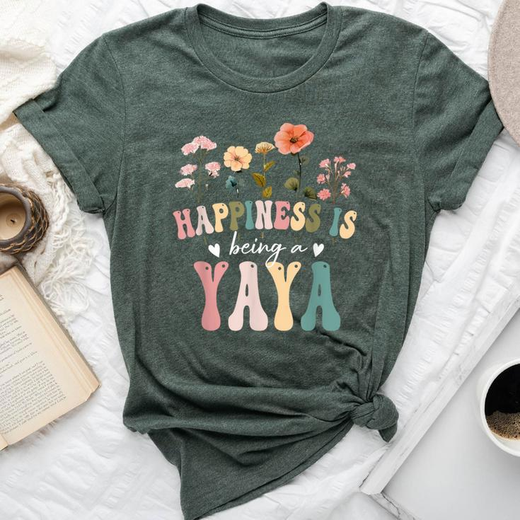 Happiness Is Being A Yaya Floral Yaya Mother's Day Bella Canvas T-shirt