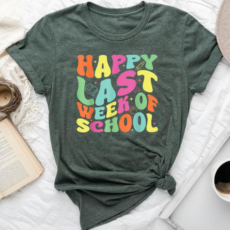 Happy Last Week Of School For Teachers And Student Groovy Bella Canvas T-shirt