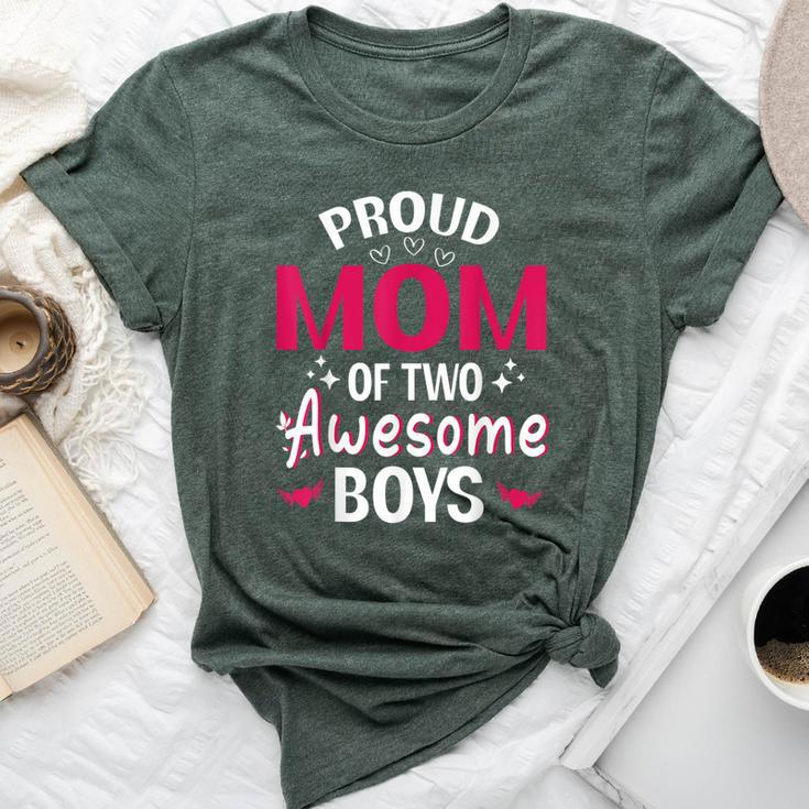 Happy Mother Day Mommy Proud Mom Of Two Awesome Boys Son Bella Canvas T-shirt