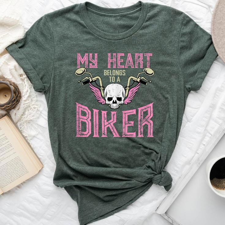 My Heart Belongs To A Biker Motorcycle Motorbike Girls Bella Canvas T-shirt