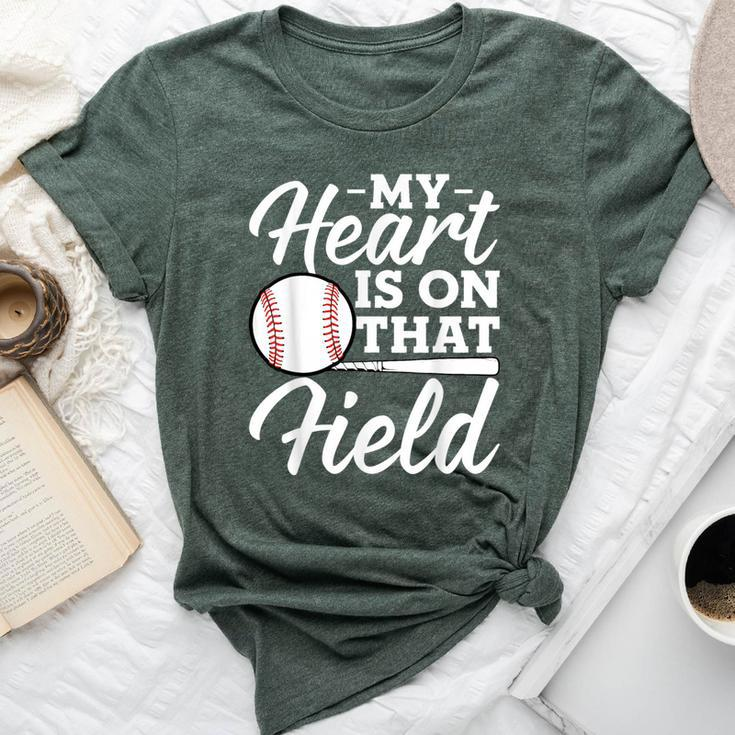 My Heart Is On That Field Baseball Mom Wife Bella Canvas T-shirt