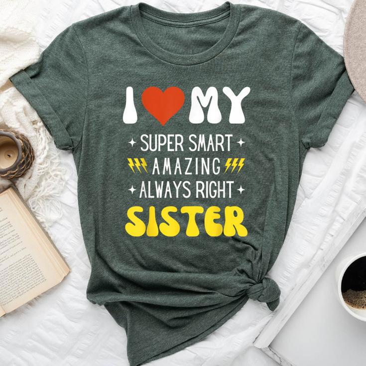 I Heart Love My Sister Family Matching Retro Bella Canvas T-shirt