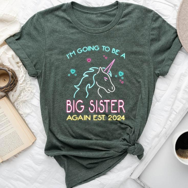 I'm Going To Be A Big Sister Again Est 2024 Unicorn Bella Canvas T-shirt