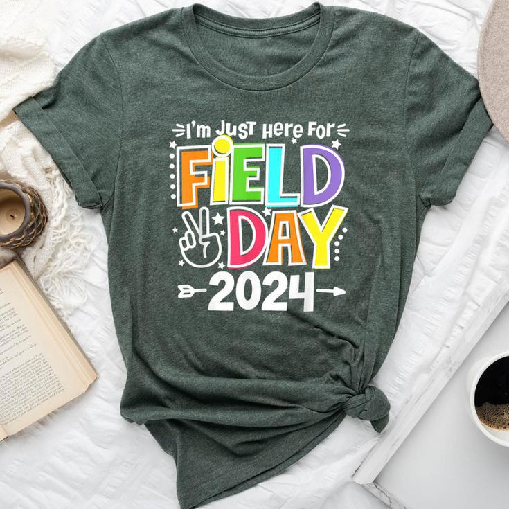 I'm Just Here For Field Day 2024 Fun Day Field Trip Boy Girl Bella Canvas T-shirt
