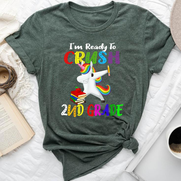 I'm Ready To Crush 2Nd Grade Second Grader Dabbing Unicorn Bella Canvas T-shirt