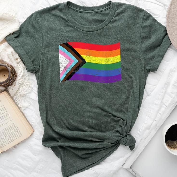 Inclusive Progress Pride Flag Gay Pride Lgbtq Rainbow Flag Bella Canvas T-shirt