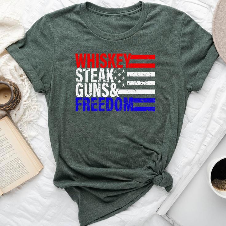 Independence Whiskey Steak Guns & Freedom 4Th July Bella Canvas T-shirt