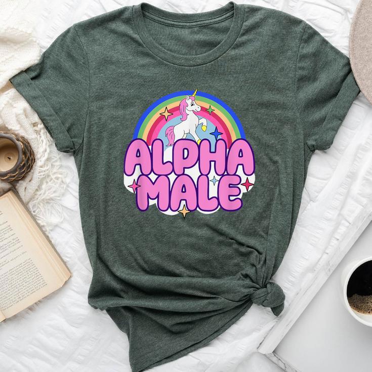 Ironic Alpha Male Unicorn Rainbow For Women Bella Canvas T-shirt