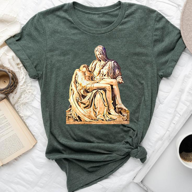 Italian Sculptor Michelangelo Pieta Statue Jesus Mother Mary Bella Canvas T-shirt