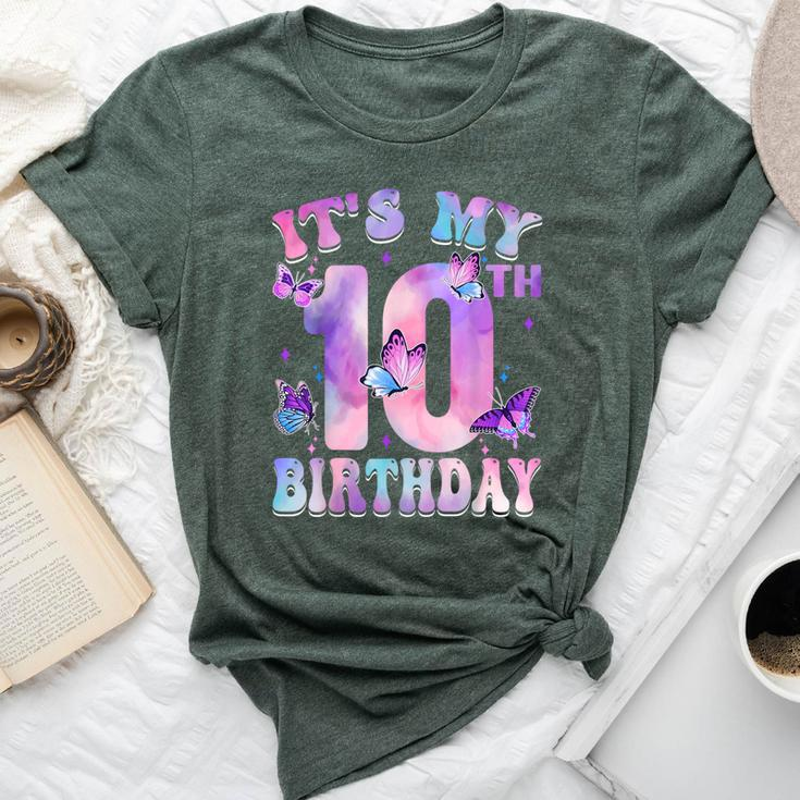 It's My 10Th Birthday Butterfly Theme 10 Year Old Party Girl Bella Canvas T-shirt