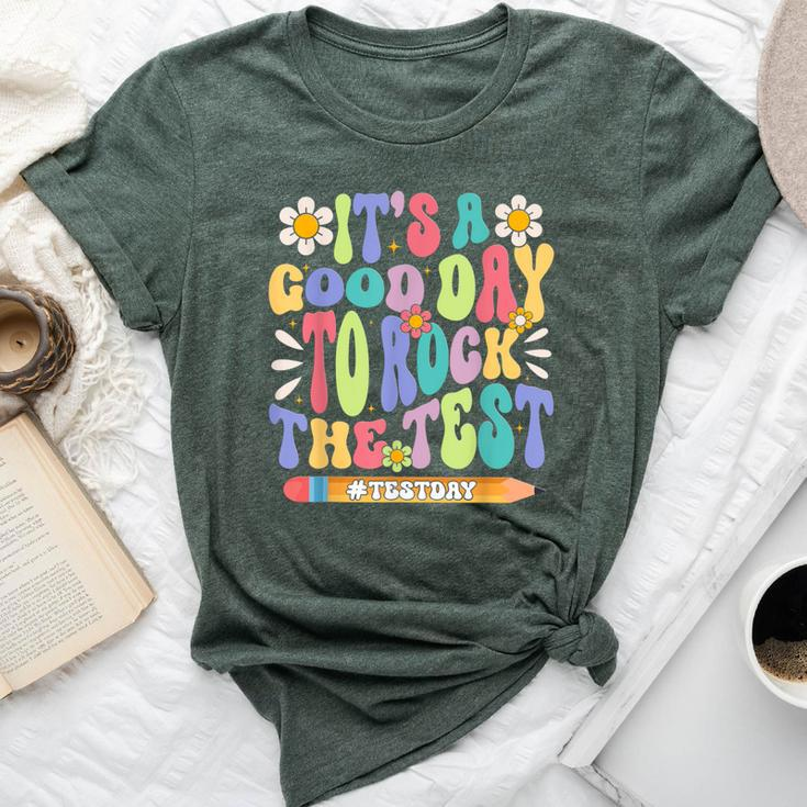 It's A Good Day To Rock The Test Groovy Testing Motivation Bella Canvas T-shirt