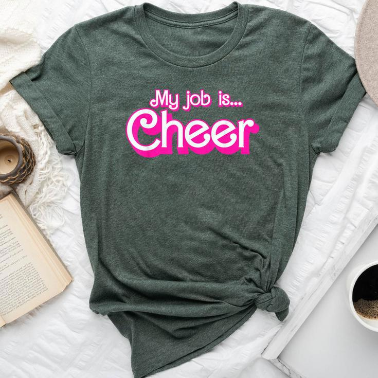 My Job Is Cheer Pink Retro Cheer Mom Girls Bella Canvas T-shirt