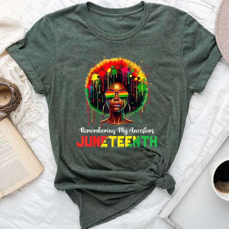 Junenth Black African Hair Remembering My Ancestors Bella Canvas T-shirt