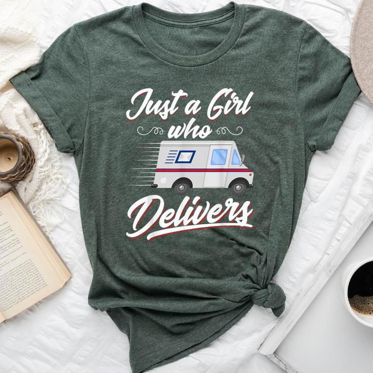Just A Girl Who Delivers Postwoman Mail Truck Driver Bella Canvas T-shirt