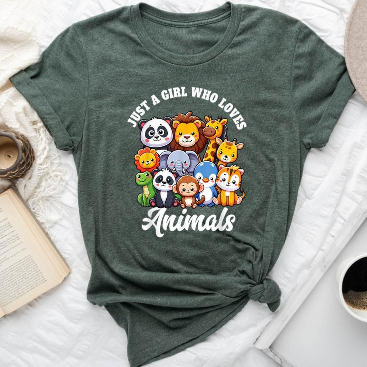 Just A Girl Who Loves Animals Wild Cute Zoo Animals Girls Bella Canvas T-shirt