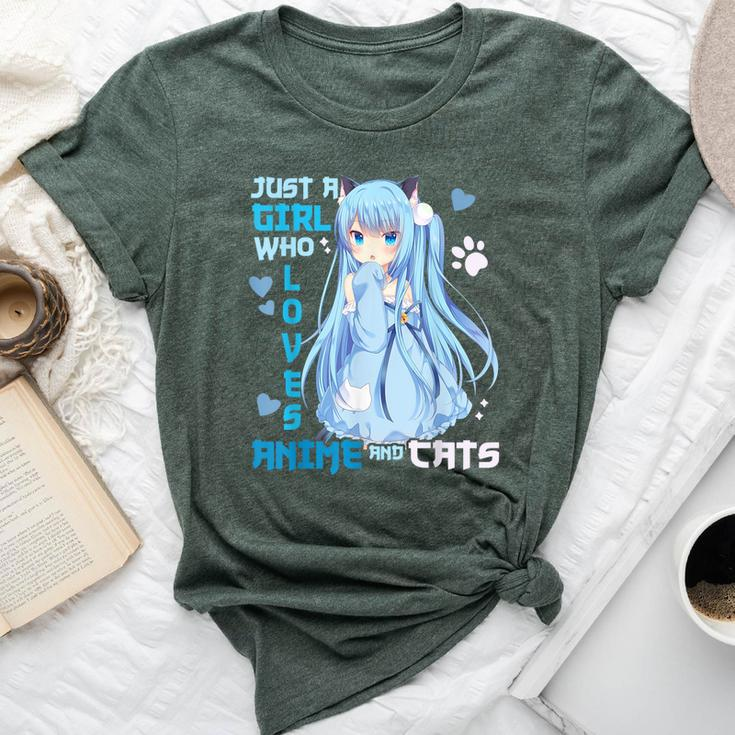 Just A Girl Who Loves Anime And Cats Kawaii Otaku Girl Bella Canvas T-shirt