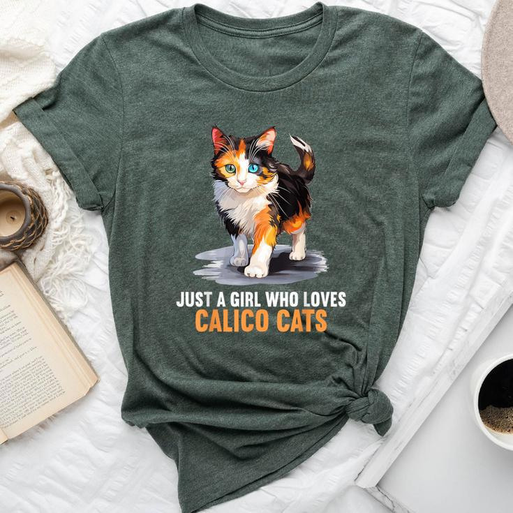 Just A Girl Who Loves Calico Cats Calico Cat Bella Canvas T-shirt