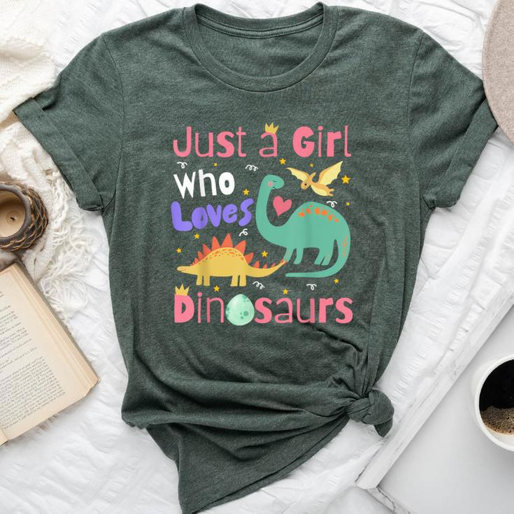 Just A Girl Who Loves Dinosaurs Kid N Toddlers Dino Bella Canvas T-shirt