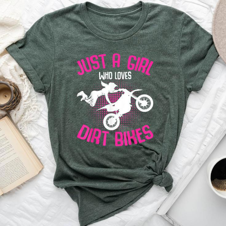 Just A Girl Who Loves Dirt Bikes Motocross Dirt Biking Girls Bella Canvas T-shirt