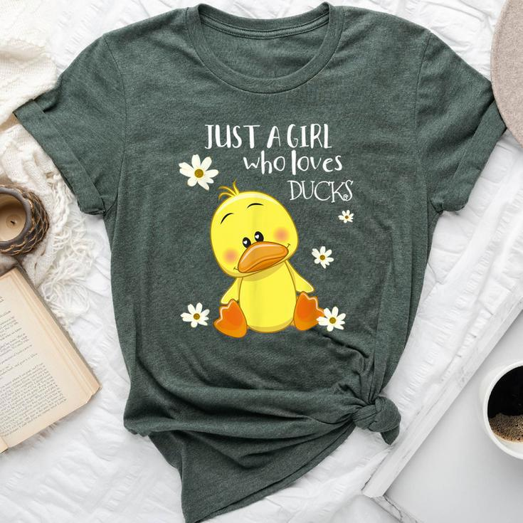 Just A Girl Who Loves Ducks Cute Duck Lover Owner Bella Canvas T-shirt