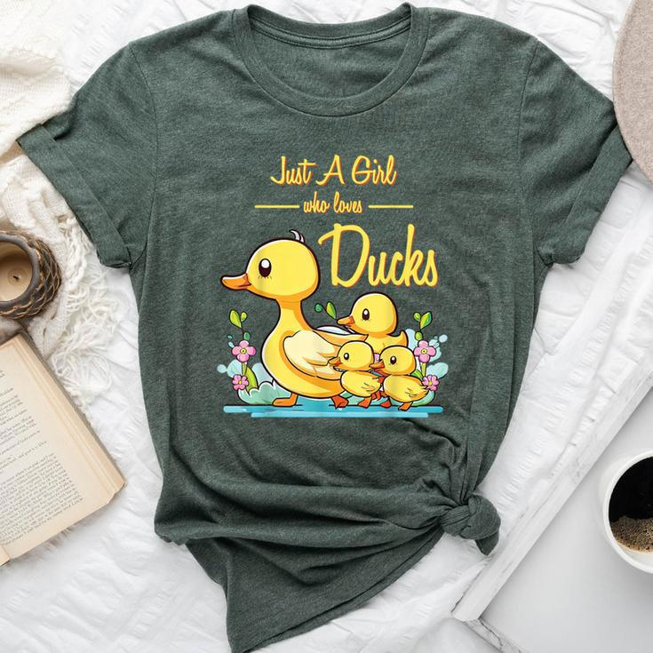 Just A Girl Who Loves Ducks Duck Family Bella Canvas T-shirt