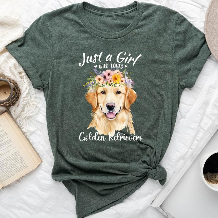Just A Girl Who Loves Golden Retrievers Girls Who Love Dogs Bella Canvas T-shirt